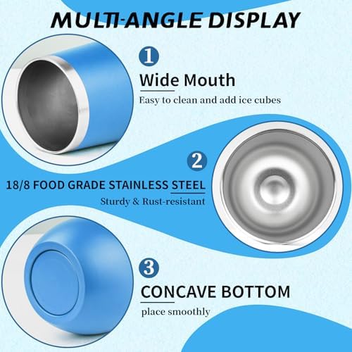 12oz Stemless Wine Tumbler with Lid Double Wall Insulated Wine Cup Stainless Steel Glasses Tumbler with Straw Insulated cocktail Tumbler Coffee Mug for Hot and Cold Beverages (Multicolor-10,6Pack) - Image 6