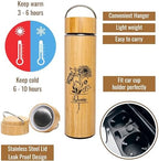 Personalized Gifts 15 oz Tea Tumbler Laser Engraving Bamboo Water Bottle Custom Name Birth Month Flower Gift for Mom, Birthday Gifts, Family Christmas Gift - Image 4