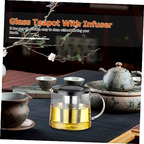Alipis Glass Teapot with Removable Infuser Borosilicate Tea Kettle for Loose Leaf Brewing Ergonomic Handle for Home and Office Use - Image 6
