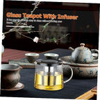 Alipis Glass Teapot with Removable Infuser Borosilicate Tea Kettle for Loose Leaf Brewing Ergonomic Handle for Home and Office Use - Image 6