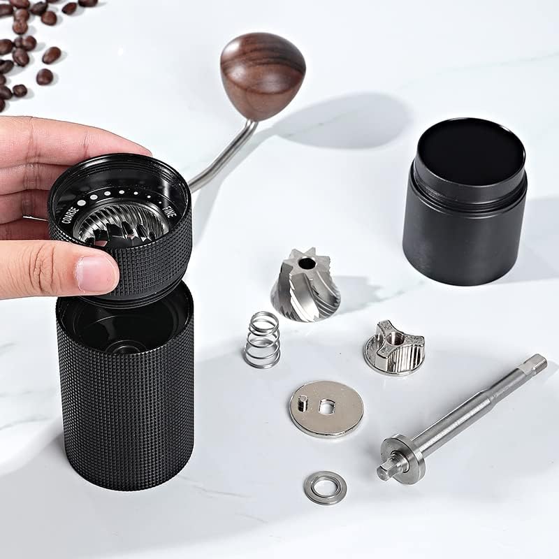 Manual Coffee Grinder - Portable Hand Grinder with Adjustable Stainless Steel Conical Burr for Espresso, Pour Over, French Press, Drip - Image 3