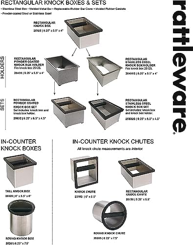 Rattleware Stainless Steel Open Bottom Knock Box Chute with Rubber Bar,6in - Image 4