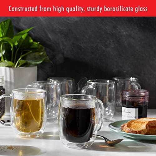 Zwilling Sorrento Plus 4-Pc Double Wall Insulated Glass Coffee Mug Set - Image 3