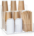 CroBlissful 9 Compartment Acrylic Vertical Coffee Cup and Lid Dispenser by CroBlissful