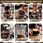 Mifoci 24 Pcs Espresso Accessories Kit Include 51mm Coffee Tamper, Coffee Stirrer, Frothing Pitcher, Latte Art Pen Stencils, Tamper Mat, Double Spouts Cups Shot Cups for Espresso Machine - Image 6