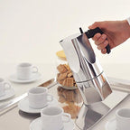 Alessi MT18/6 "Ossidiana" Stove Top Espresso 6 Cup Coffee Maker in Aluminium Casting Handle And Knob in Thermoplastic Resin, Black - Image 6