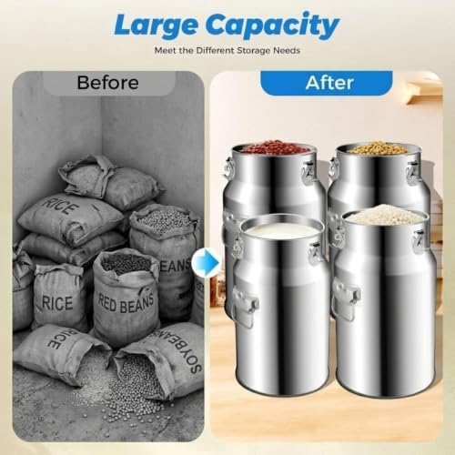 5.81 Gallon Stainless Steel Milk Can, Beverage Dispenser Tank with Spigot - Image 5