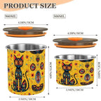 Stainless Steel Coffee Storage Containers with Airtight Lid, Day Of The Dead Skull Cat 30oz Food Storage Container Kitchen Canister for Tea, Coffee Beans, Ground, Sugar Storage - Image 3