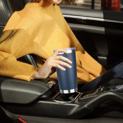DIW 20oz Insulated Travel Coffee Tumbler Bulk with Lid(Navy Blue,6 Pack) - Image 3