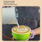 Coffee Milk Frothing Cup, Stainless Steel Jug Steaming Pitcher, 700ml Coffee Latte Art for Coffee Drinks (Beige) - Image 4