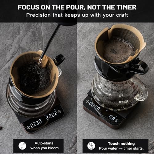 KitchenTour Coffee Scale with Timer, Rechargeable Espresso Scale, 0.1g/2kg - Image 3