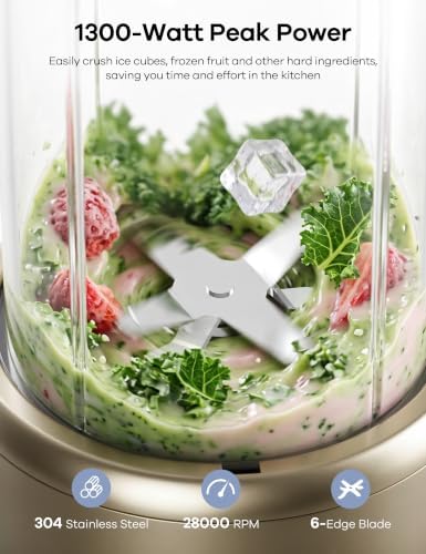 Ganiza Smoothie Blender Max 1300W, Personal Kitchen Blender & Grinder Combo - Image 3