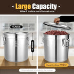 Stainless Steel Airtight Canister, 8.71Gal Food Storage Container with Lid - Image 5