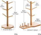 Coffee Mug Rack Cup Holders Tree Shape Wood Coffee Tea Cup Storage Holder Stand Hanging Display Rack Drinkware Shelf Home Kitchen Mug with 6 Hooks Mug Stands (Color : A) (B) - Image 4