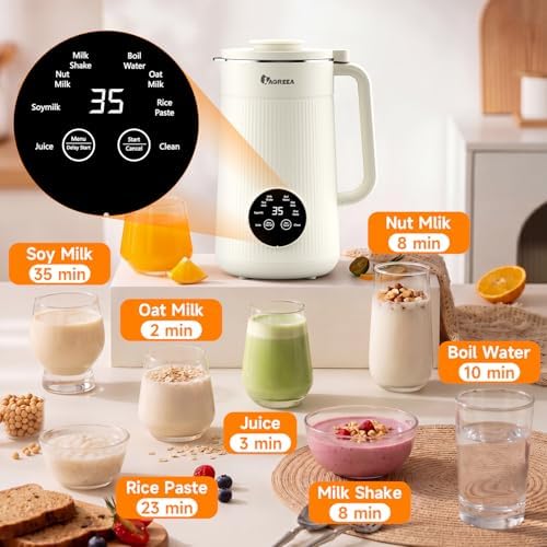 IAGREEA Nut Milk Maker Machine, 35oz Soy/Almond/Oat Milk/Juice Maker, White - Image 2