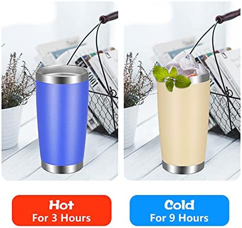 VEGOND 20oz Tumbler with Lid and Straw Stainless Steel Tumbler Cup Bulk Vacuum Insulated Double Wall Travel Coffee Mug Powder Coated Coffee Cup, Blue, 6 Pack - Image 5