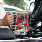 Sip-Sip Hooray! Coquette Cherry Bow 40oz Glass Tumbler with Lid and Straw - Image 5