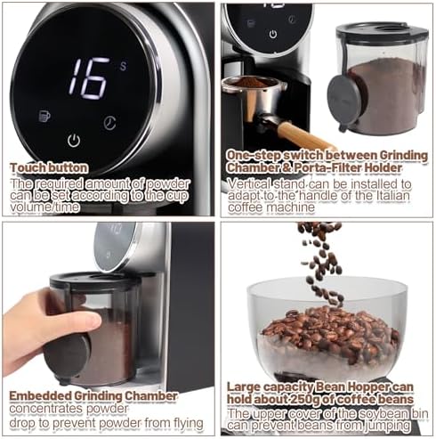 9 Cup Aluminum Espresso Stovetop Moka Pot Express Coffee Maker Percolator Italian Classic Mocha Coffee Machine with Black Electric Coffee Grinder Touchscreen 2-14 Cup Conical Burr Coffee Grinde - Image 7