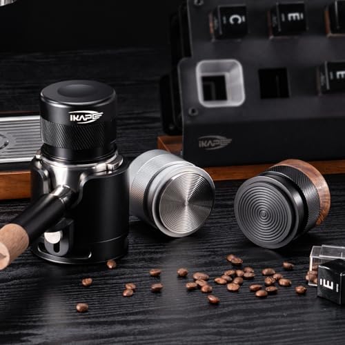 IKAPE 58MM Espresso Tamper, New Wooden Handle Design，Premium Barista Coffee Calibrated Tamper with Spring Loaded, 100% Stainless Steel Tamper Compatible with All 58MM Bottomless Portafilter - Image 7