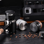 IKAPE 58MM Espresso Tamper, New Wooden Handle Design，Premium Barista Coffee Calibrated Tamper with Spring Loaded, 100% Stainless Steel Tamper Compatible with All 58MM Bottomless Portafilter - Image 7