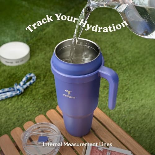 Reduce 50 oz Stainless Steel Tumbler with Handle-Dual-Wall Vacuum Insulated Travel Mug, Sweat-Proof Lid & Reusable Straw - Keeps Drinks Cold for 24 Hrs, Fits Cupholders, Dishwasher Safe-Elemental Blue - Image 6