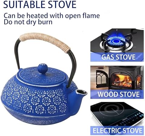 Cast Iron Teapot,34oz/1000ml Japanese TetsubinTea Pot with Infuser - Image 2