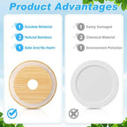 Cunhill 40 Pieces 70mm Bamboo Jar Lids Bulk with Straw Hole for Glass Cups - Image 3