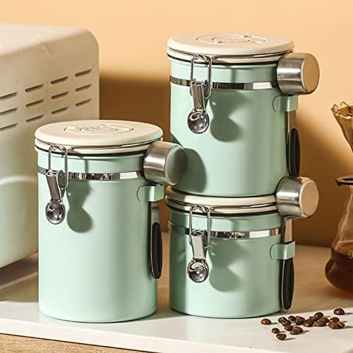 Coffee Containers,Coffee Canister For Ground Coffee,Coffee Canister Mint Green Food Grade Stainless Steel Airtight Coffee Container(Mint Green1.8L) - Image 3