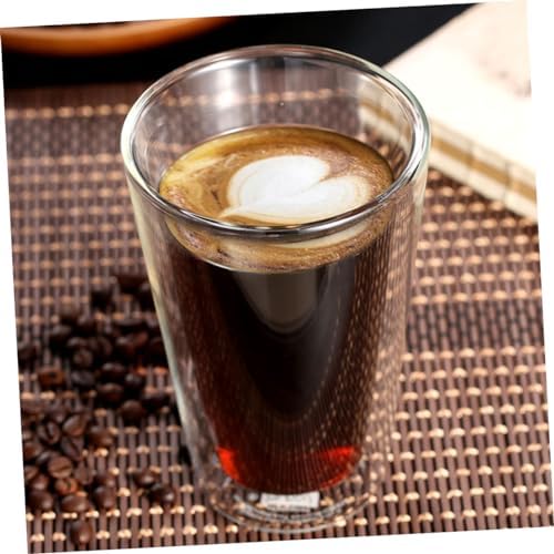 MAGICLULU Double Wall Glass Coffee Cup Black 350ml with Silicone Lid - Image 7