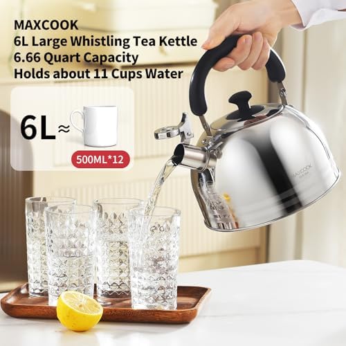 Tea Kettle, 5.7QT 6L Whistling Tea Kettle for Stove Top - Image 5