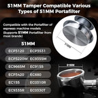 IKAPE 51MM Espresso Tamper Kit 6 in 1, Coffee Tamper, WDT Tool, Magnetic Dosing Funnel, Puck Screen, Milk Pitcher, Cleaning Brush - Image 2