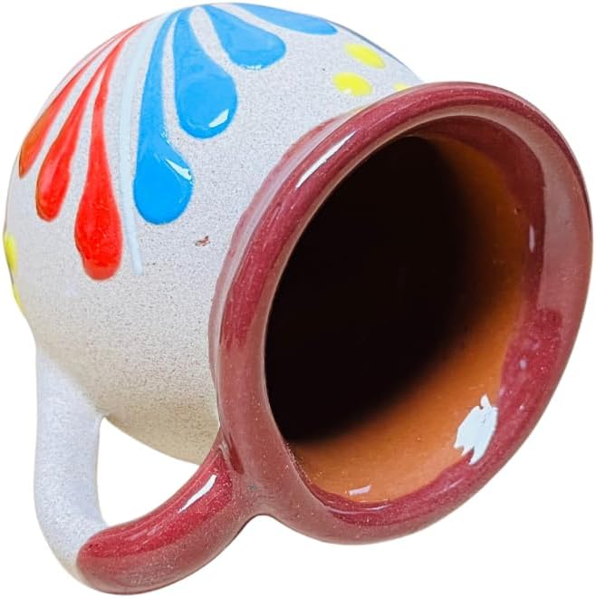 Set of 4 Small Engobe Mug - Small Clay Mug - Authentic Mexican Mugs - Jarito Mexicano - Guelaguetza Designs - Image 4