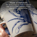 Caskata Crabs Blue Oversized Mugs Set of 4 | High-Design Premium Lead-Free Porcelain Mug Set for Entertaining or Everyday | Unique Party Mugs for Wedding or Birthdays | 14 oz - Image 4