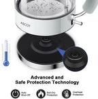 ASCOT Glass Electric Kettle, 1.5L Borosilicate Glass Water Boiler, White - Image 2