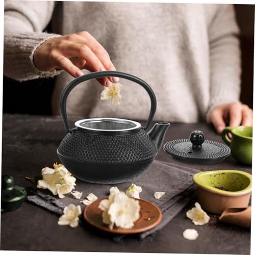 Xmas Cast Iron Teapot 0.3l Black Vintage Decor Tea Pot - Image 4