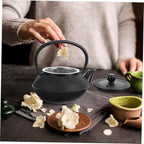 Xmas Cast Iron Teapot 0.3l Black Vintage Decor Tea Pot - Image 4
