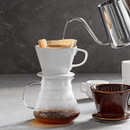 DOWAN Pour Over Coffee Dripper, Non Electric Pour Over Coffee Maker, Porcelain Slow Brewing Accessories for Home, Cafe, Restaurants, Easy Manual Brew Maker, White - Image 2