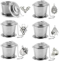 6 Pcs Stainless Steel Tea Infusers for Loose Leaf Tea, Fine Mesh Tea Strainers with Unique Spider, Pumpkin, Bat Designs, Hanging Hooks for Easy Use, Ideal for Black, Green, and Herbal Teas by Unknown