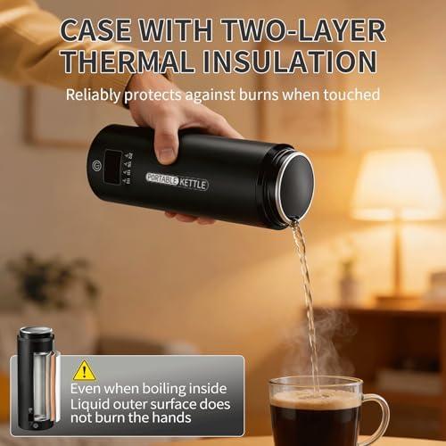 Travel Electric Kettle 16oz, Smart Water Bottle with 4 Temperature Control - Image 4
