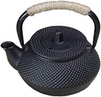 tetsubin Cast iron tea kettle japanese workshop teapot hobnail pattern with Stainless Steel Infuser（10.14oz Black） by Unknown