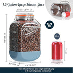Square 1.5 Gallon Glass Jar with Airtight Lid & Handle, 2 Pack - Image 2