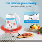 Qivine 600ML Travel Foldable Electric Kettle, Silicone Collapsible Travel Kettle, Foldable Electric Travels Tea Kettles with 2 Cups Separable Power Cord for Fast Water Boiling Coffee (Blue) - Image 4