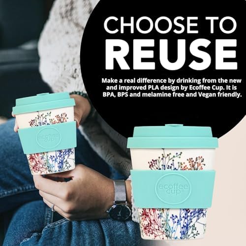 Ecoffee Cup 8oz (240ml) Reusable Coffee Cup – PLA Plant-Based Travel Mug with Silicone Lid, Melamine Free & Dishwasher Safe – Little Canning - Image 5