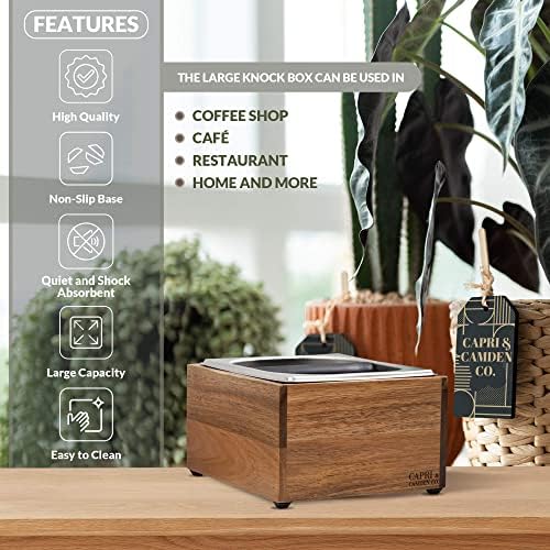 Knock Box | Large Capacity Espresso Knock Box | Non-Slip Base Knock Box Espresso | Coffee Knock Box | Shock Absorbant Espresso Knock Box and tamp station | Knock box for espresso coffee grounds - Image 3