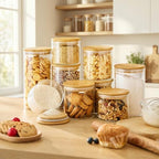 32 oz Round Glass Food Storage Containers with Airtight Bamboo Lids, 4 Pack - Image 6