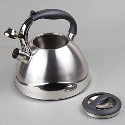 Creative Home Crescendo Stainless Steel Whistling Tea Kettle with Aluminum Capsulated Bottom for Even Heat Distribution, 3.1 Quart, Brushed Finish - Image 6