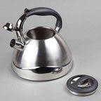 Creative Home Crescendo Stainless Steel Whistling Tea Kettle with Aluminum Capsulated Bottom for Even Heat Distribution, 3.1 Quart, Brushed Finish - Image 6