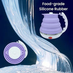 Collapsible Travel Kettle, Portable Electric Kettle, Travel Tea Kettle, Portable Water Boiler, Food Grade Silicone, Auto Shut off and Keep Warm, 110V 555ml (Purple) - Image 6