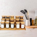 EgticHome 4OZ Glass Spice Jars with Bamboo Lids and 315 Labels, 32 Pcs Clear Food Storage Containers for Kitchen Sugar Salt Coffee Tea Beans - Image 6