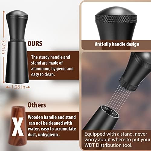 MEION Espresso Tamping Mat and Espresso Distribution Tool, Food Grade Silicone Tamper Mat, Espresso Coffee Stirrer (Black) - Image 6